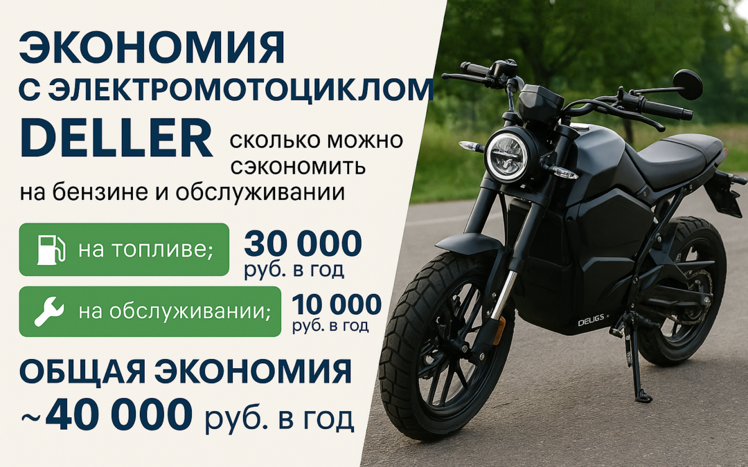 Экономия с электромотоциклом Deller: сколько можно сэкономить на бензине и обслуживании